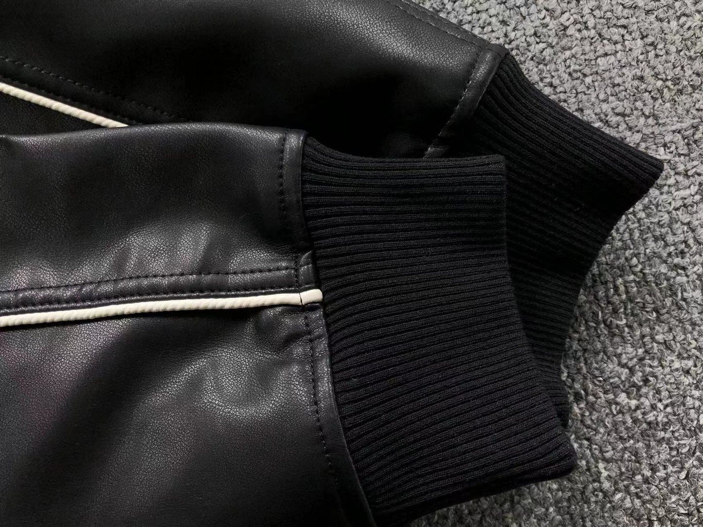 Supreme Nike Leather Varsity Jacket Black