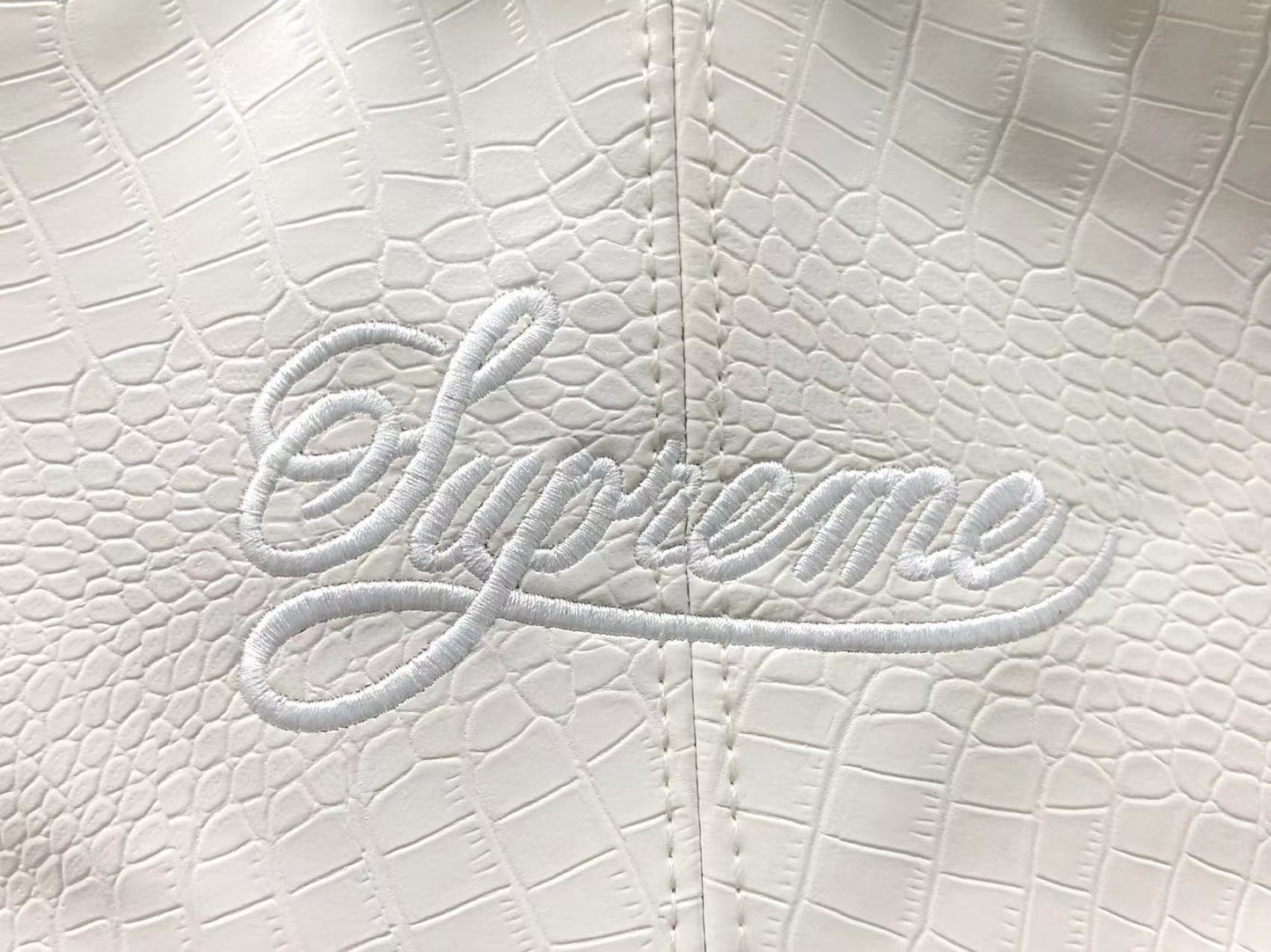 Supreme Nike Leather Varsity Jacket White