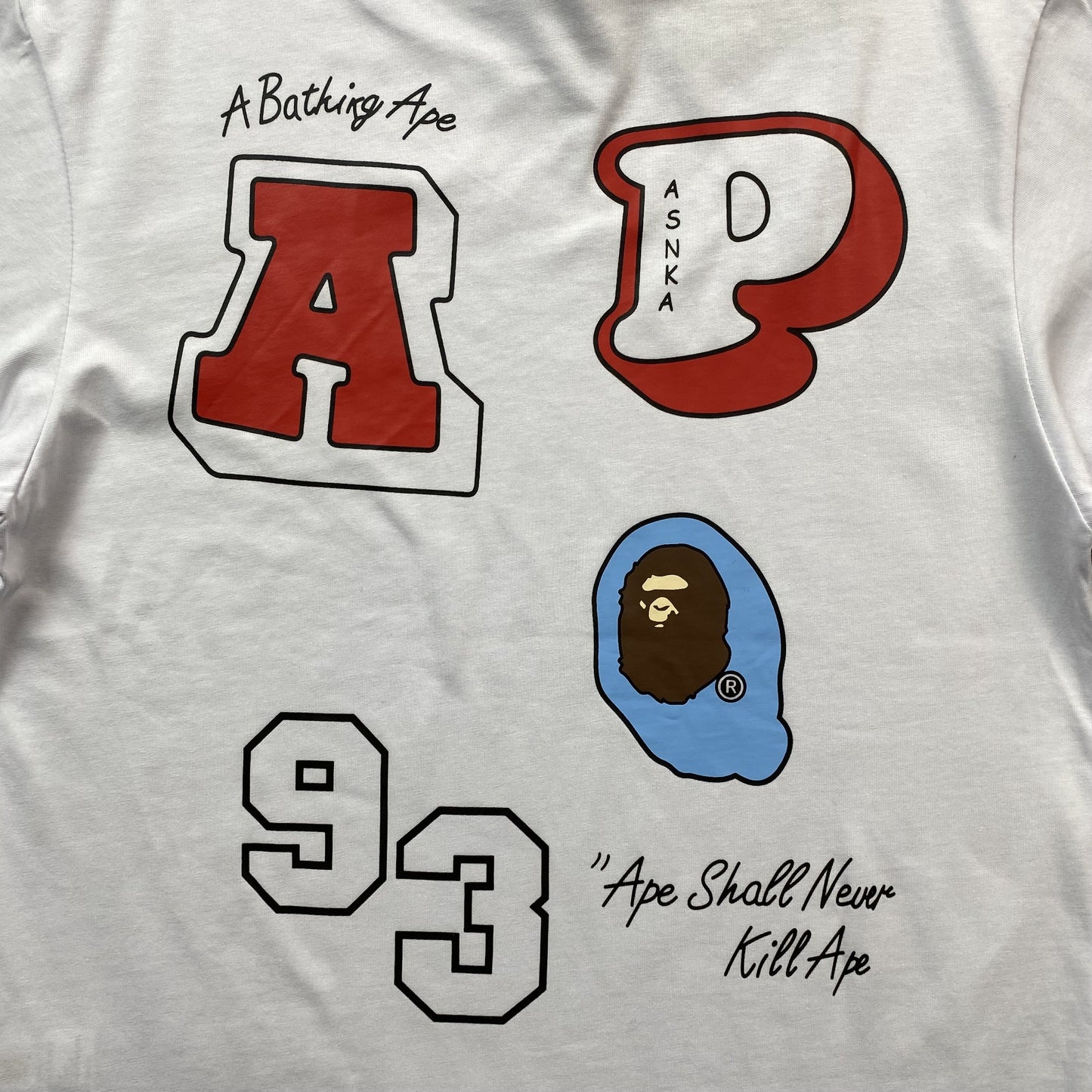 Bape Multi Fonts Tee White