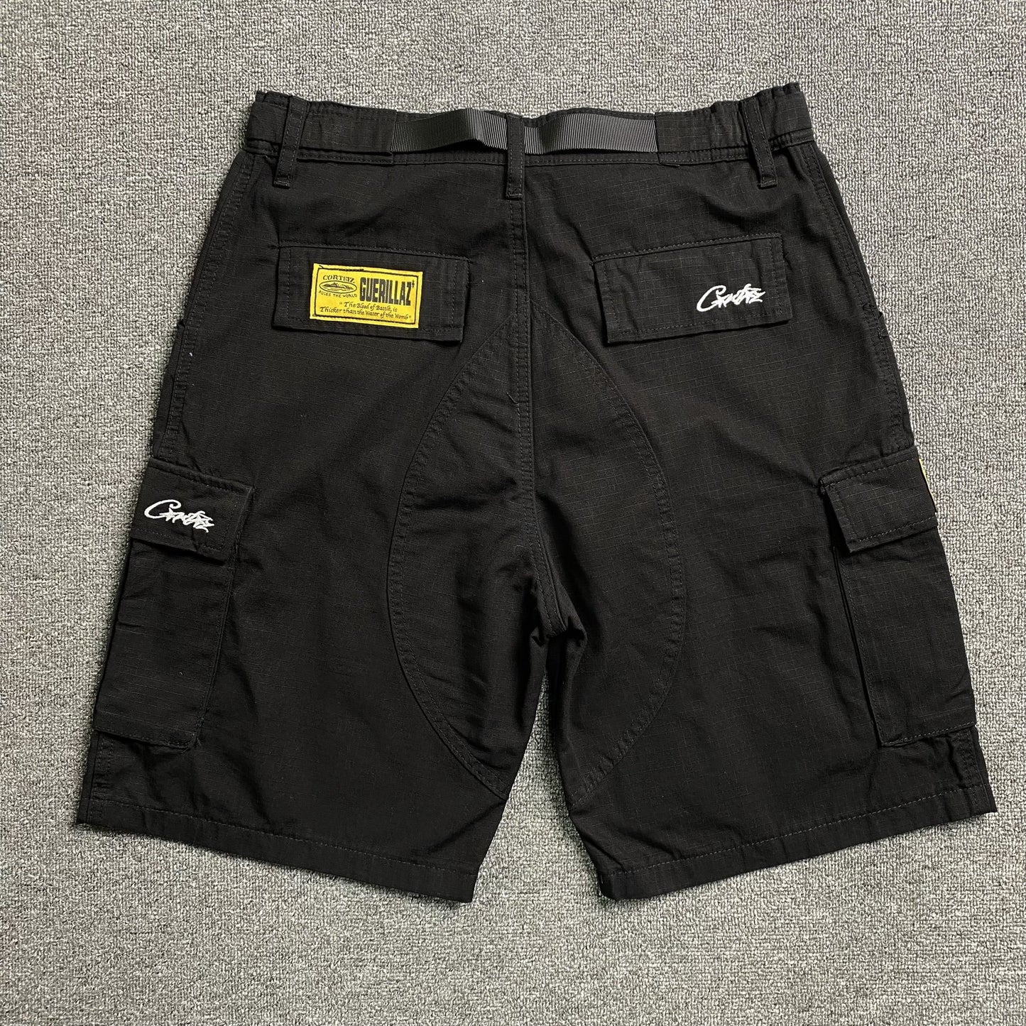 Corteiz Alcatraz Cargo Shorts Black