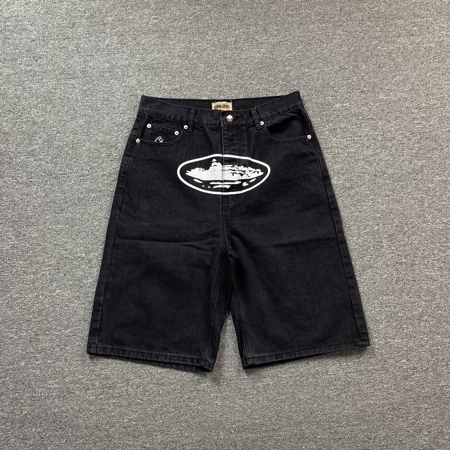 Corteiz Alcatraz Denim Shorts Black
