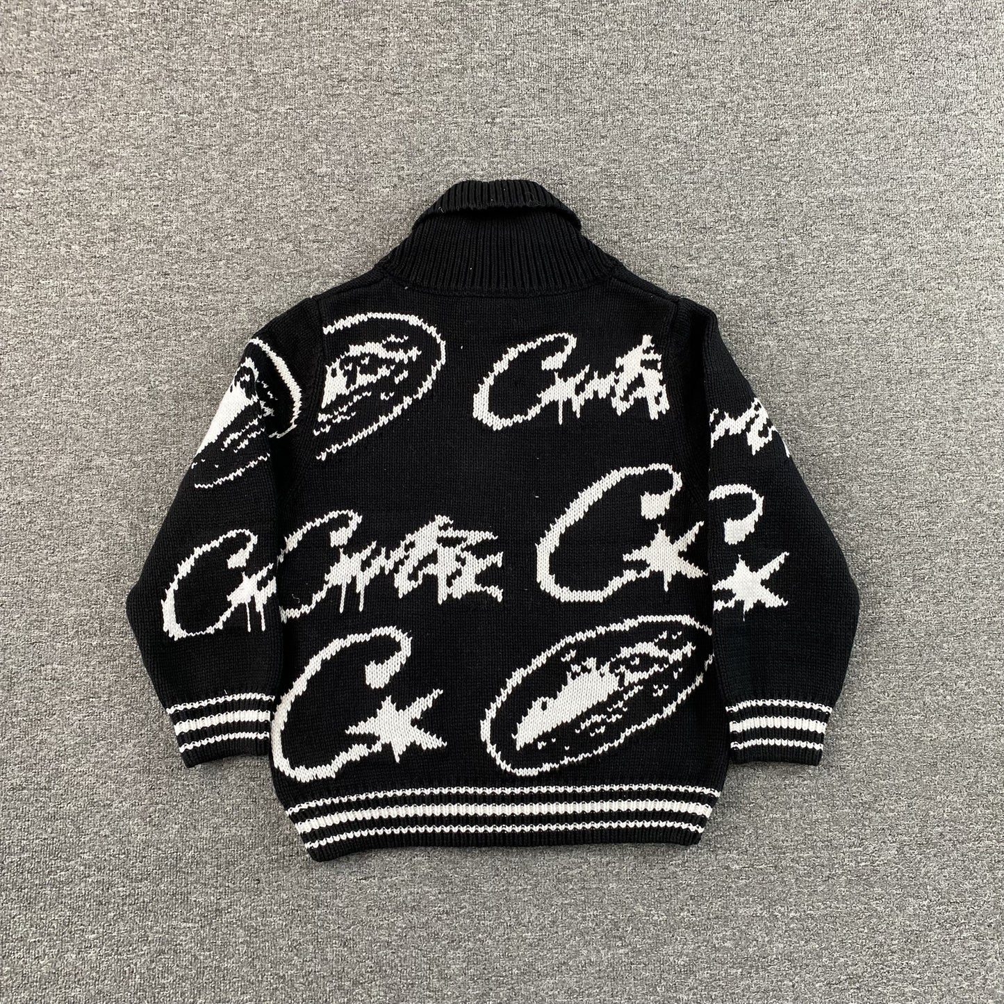Corteiz VVS Jacquard Knit Zip Black