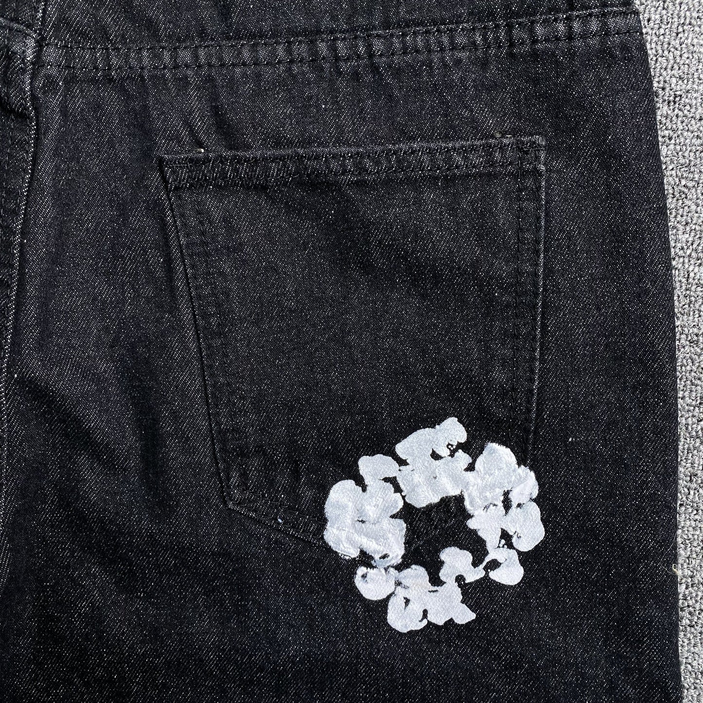 Denim Tears The Cotton Wreath Jean Short Black