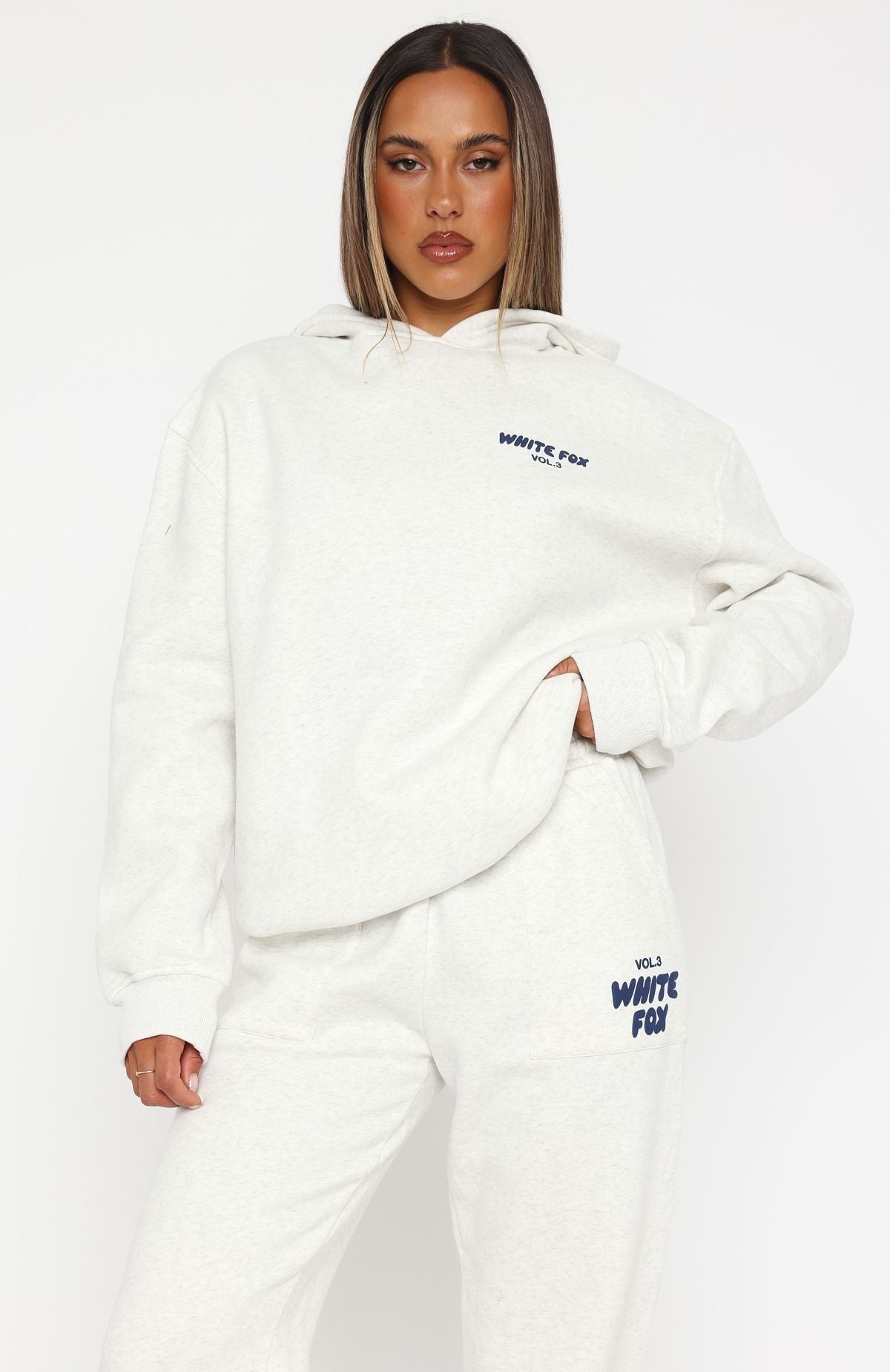 White Fox Offstage Hoodie Mineral Grey
