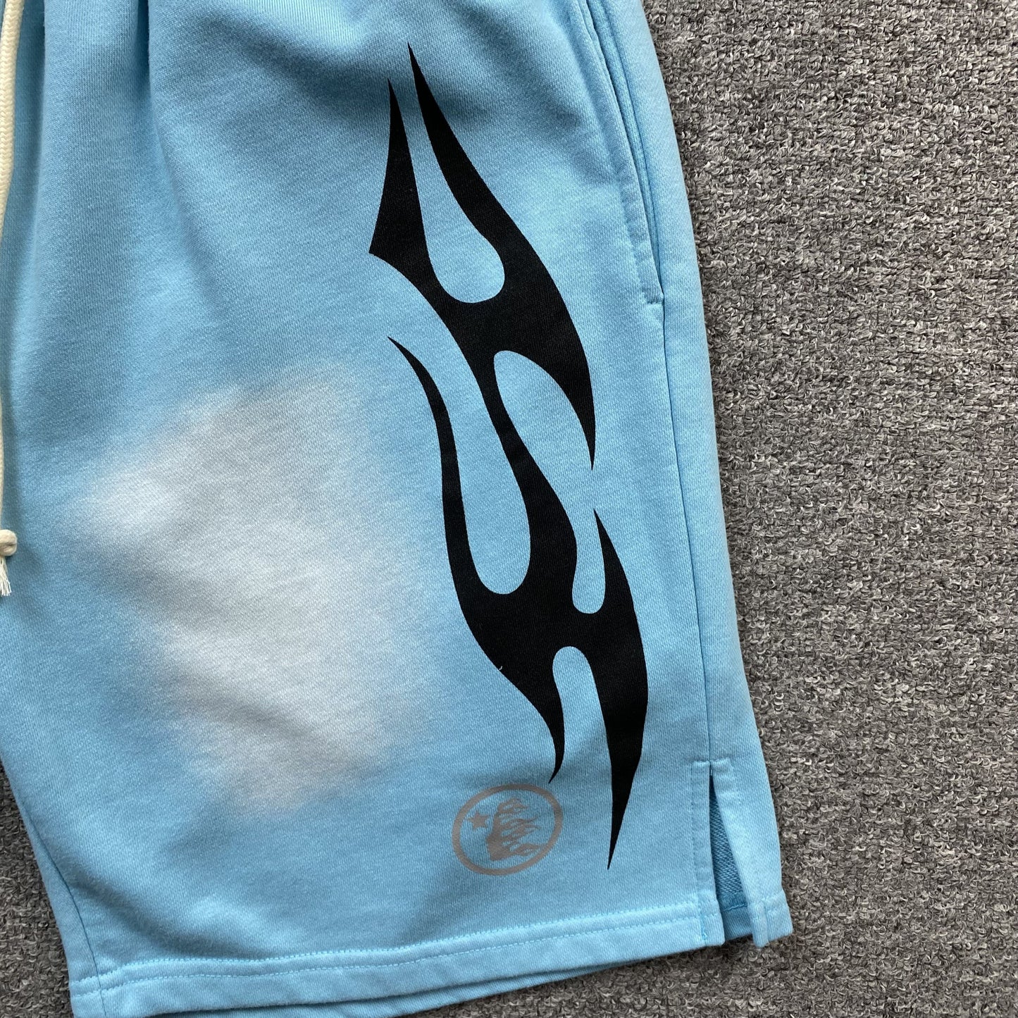 Hellstar Flame Shorts Blue