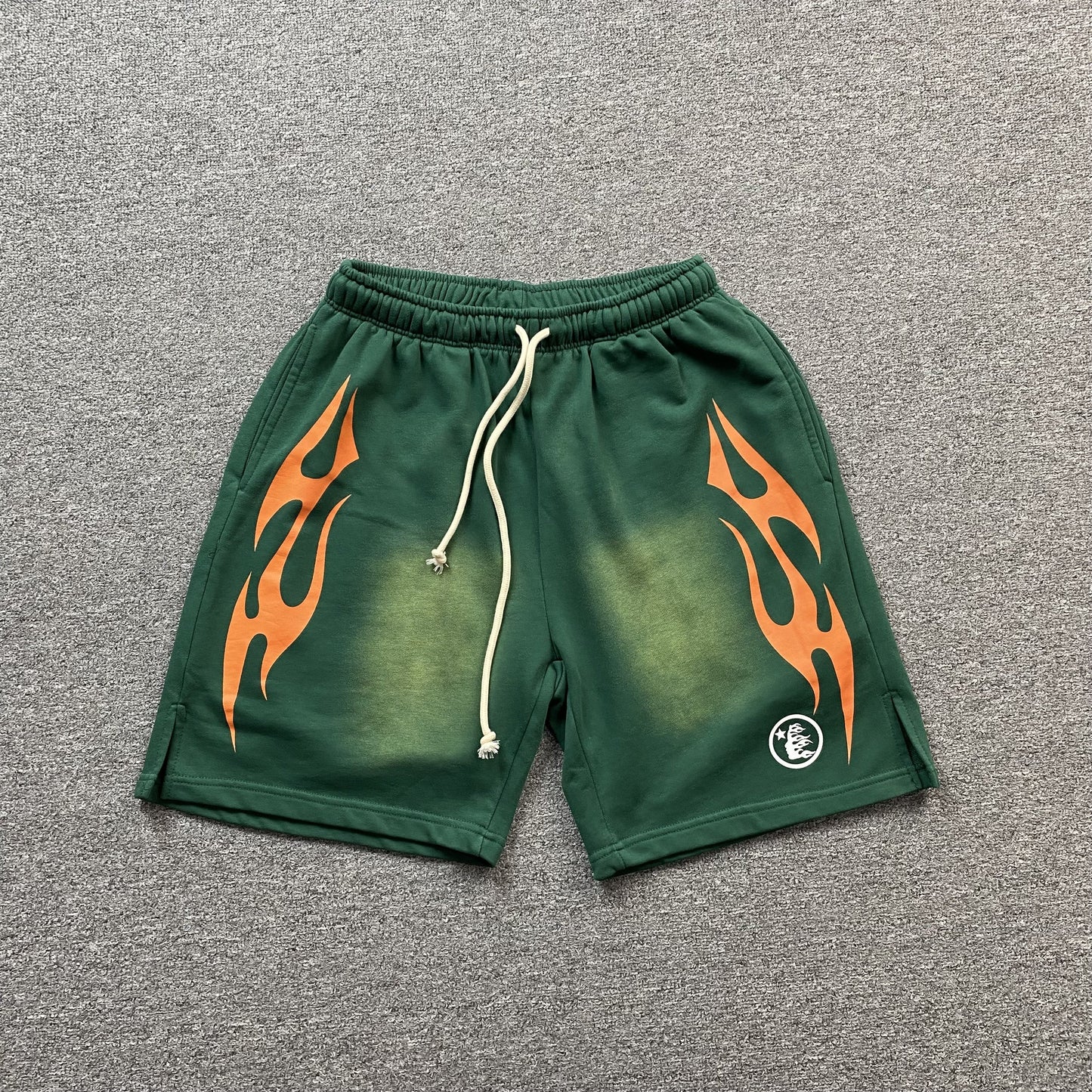 Hellstar Flame Shorts Green