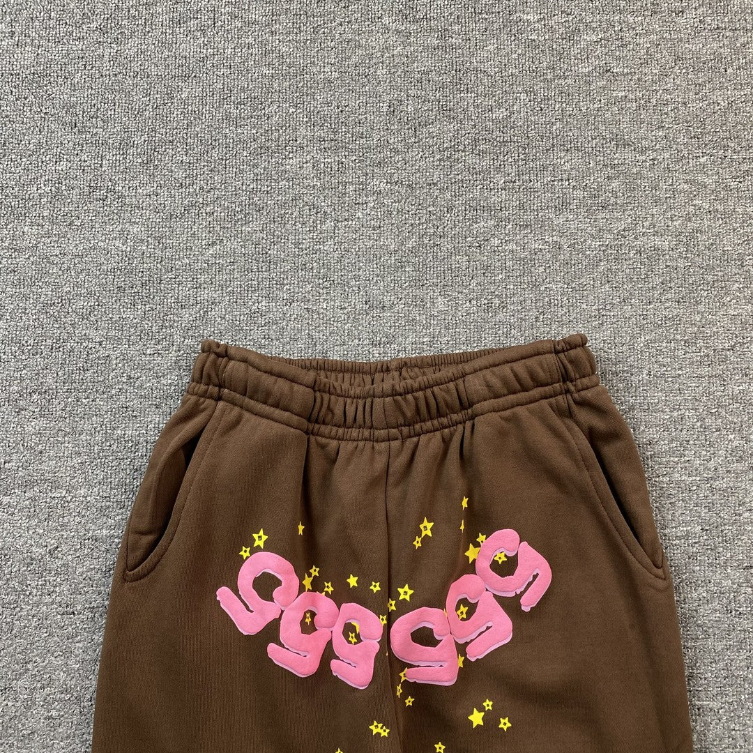 Sp5der Web Sweatpants Brown