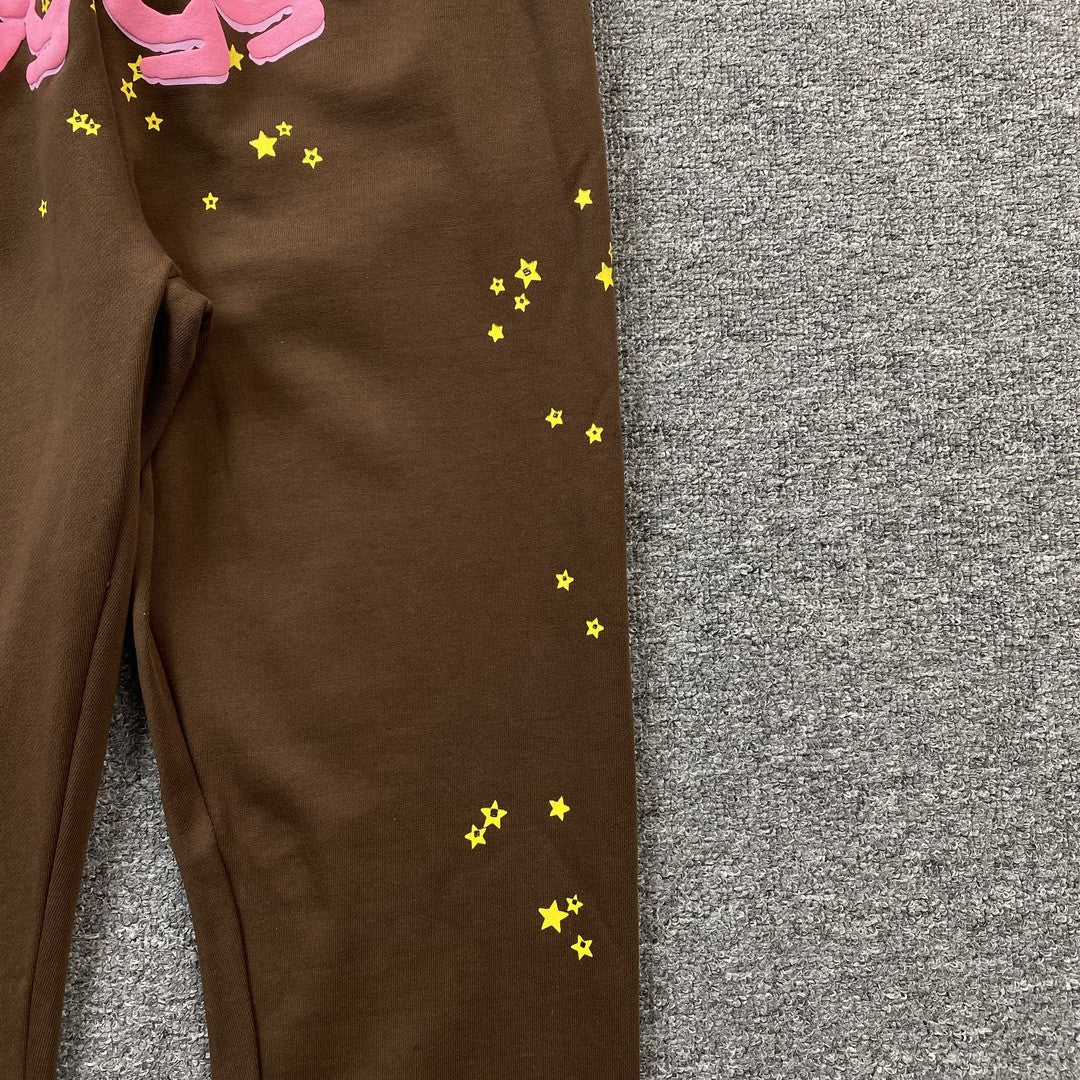 Sp5der Web Sweatpants Brown