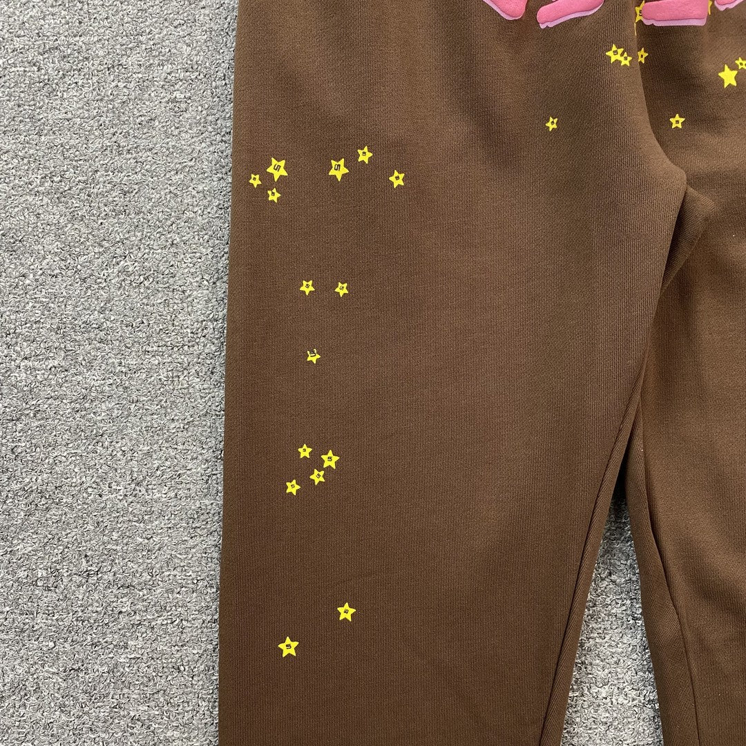 Sp5der Web Sweatpants Brown