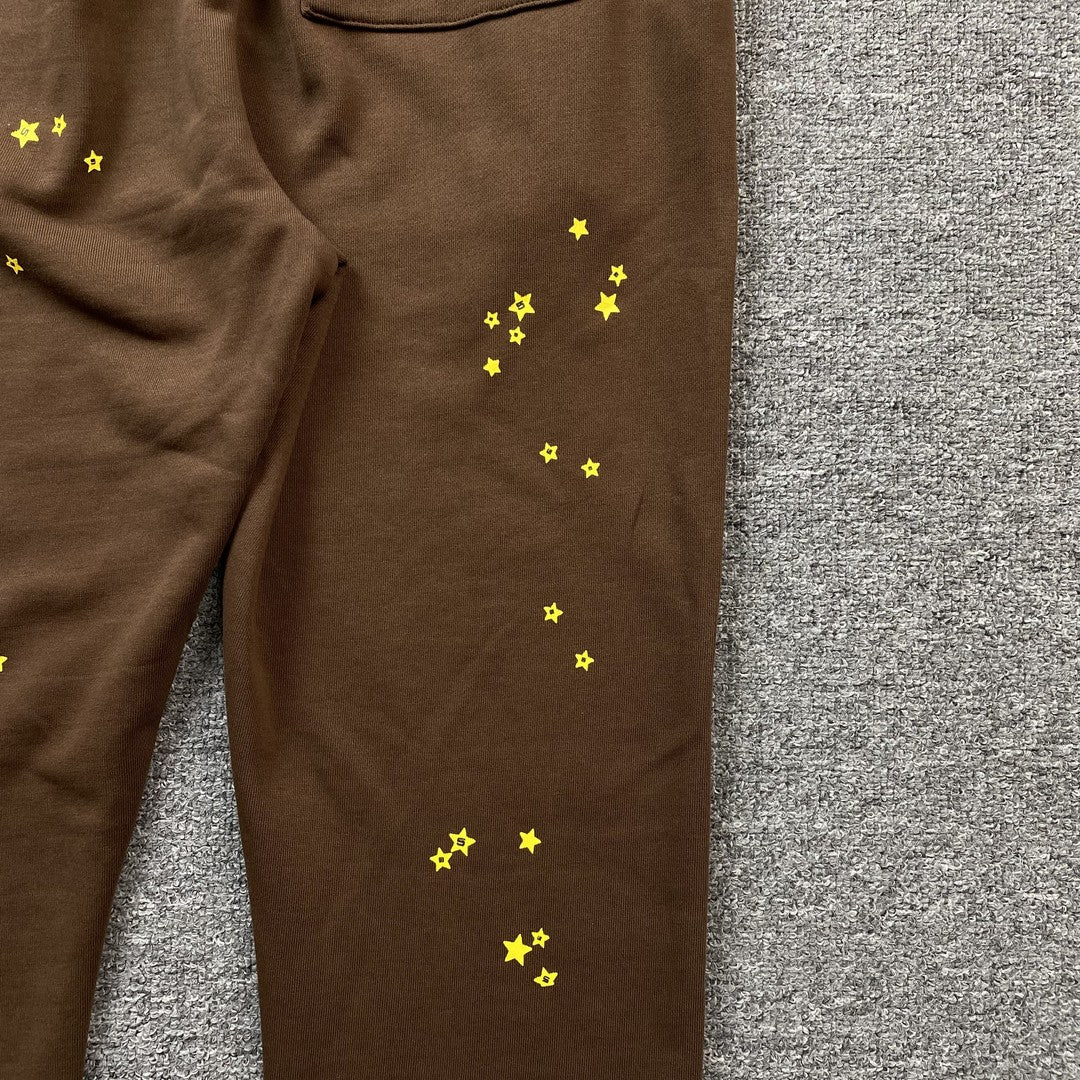 Sp5der Web Sweatpants Brown