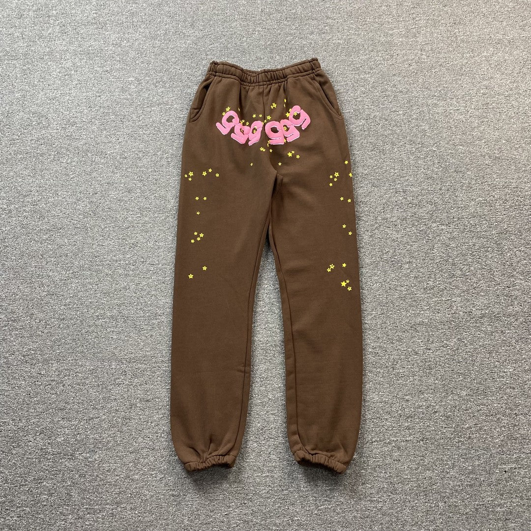 Sp5der Web Sweatpants Brown