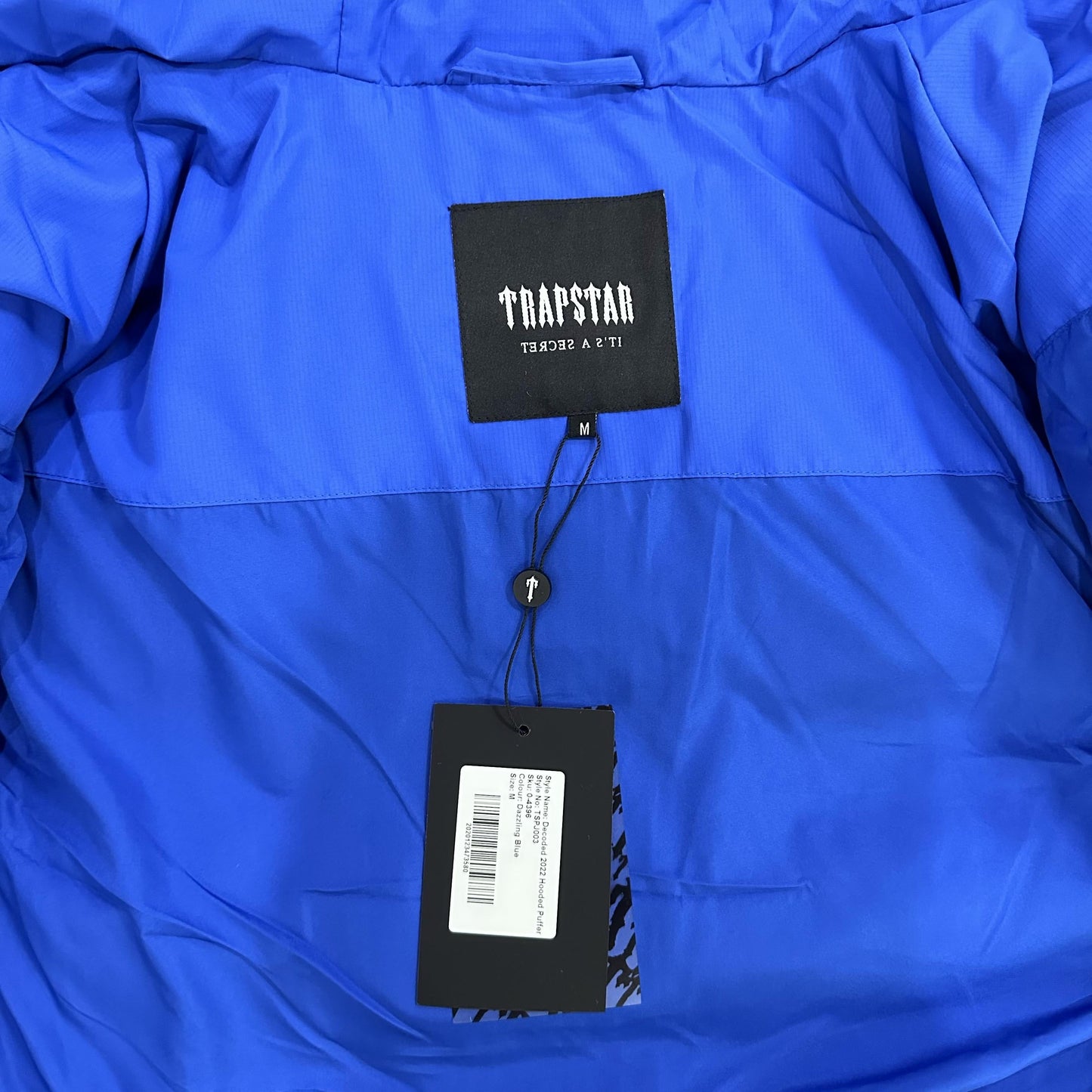 Trapstar Decoded Hooded 2.0 Puffer Jacket Dazzling Blue