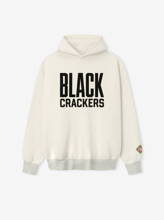 Essentials Black Crackers Hoodie – Cream White