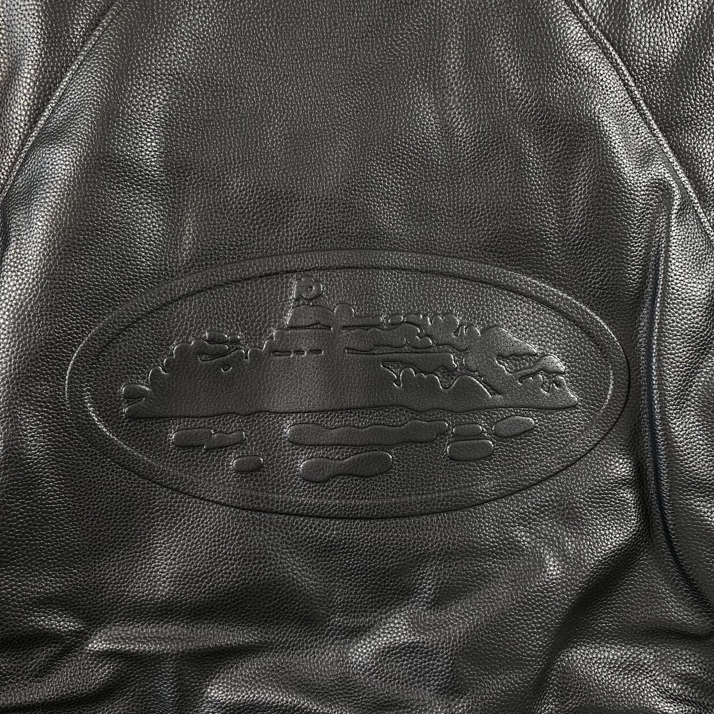 Corteiz Leather Da Skydive Jacket Black