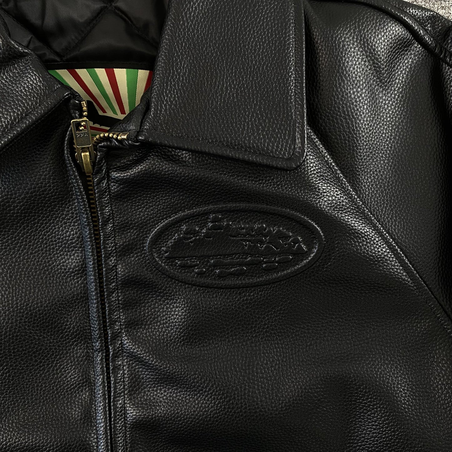 Corteiz Leather Da Skydive Jacket Black