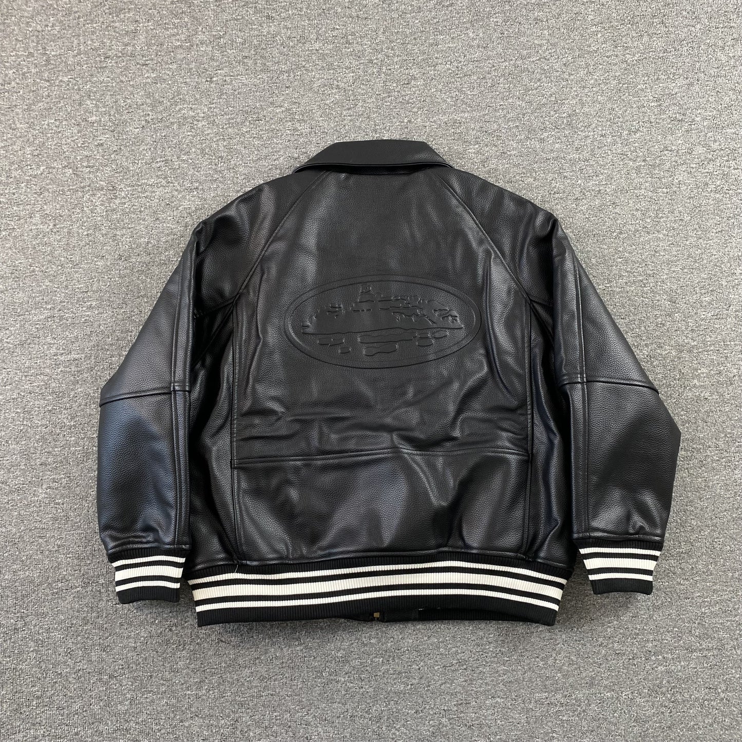 Corteiz Leather Da Skydive Jacket Black