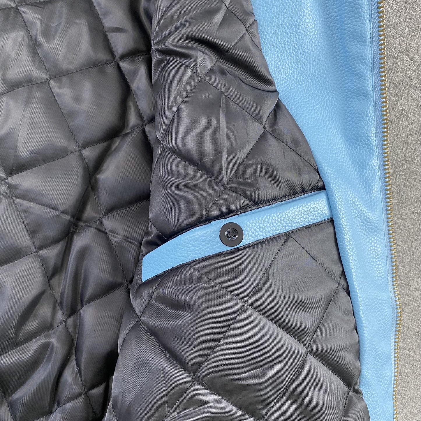 Corteiz Leather Da Skydive Jacket Blue