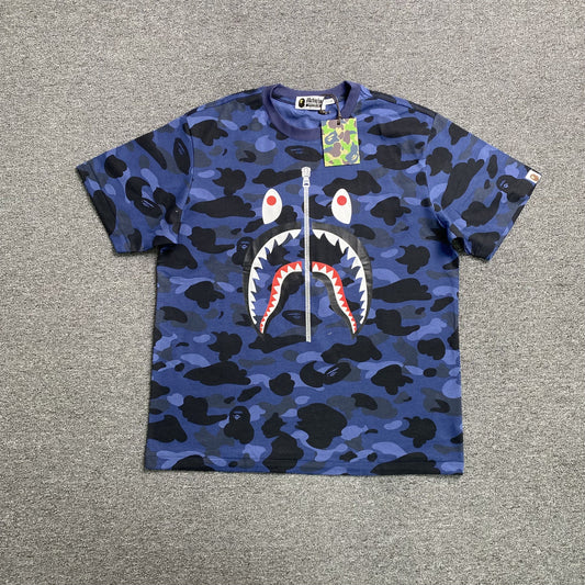 Bape ABC Camo Shark Tee Blue