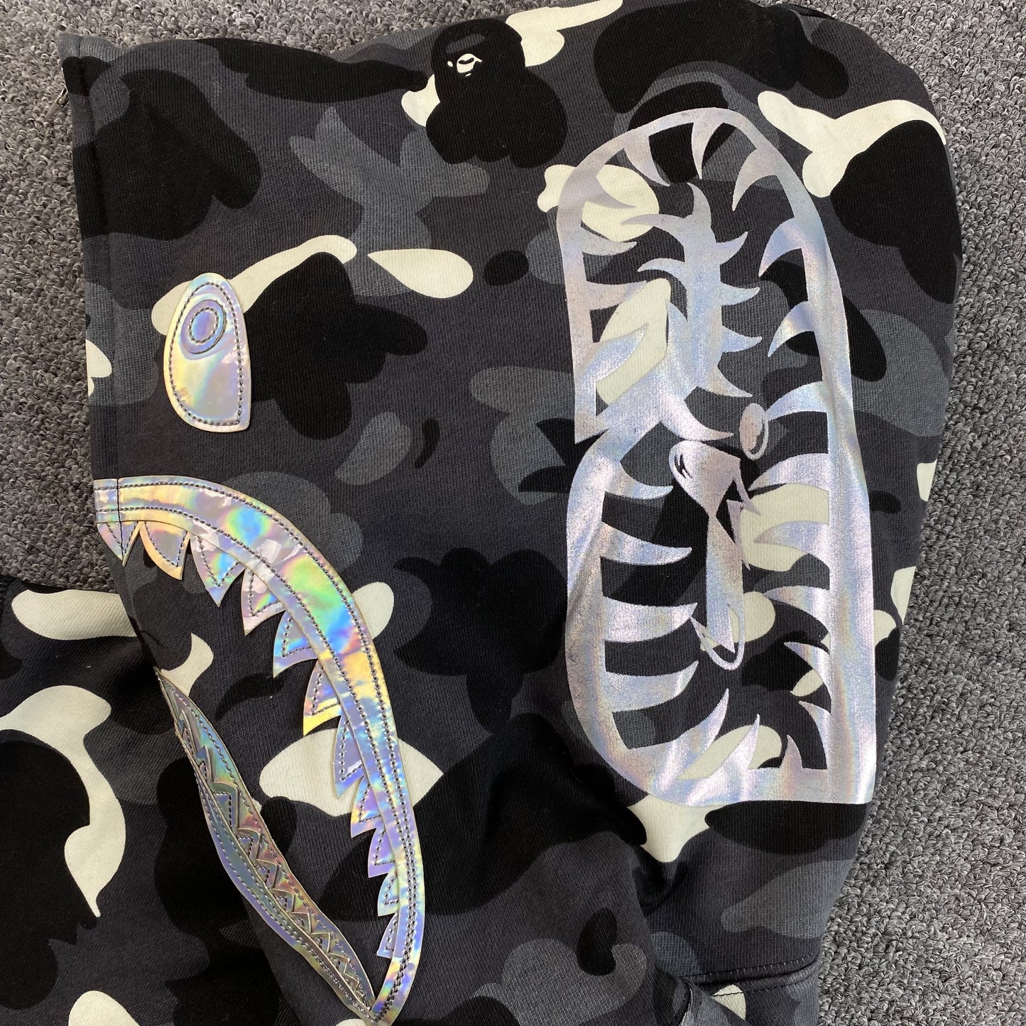 Bape City Camo Shark Full Zip Hoodie Black