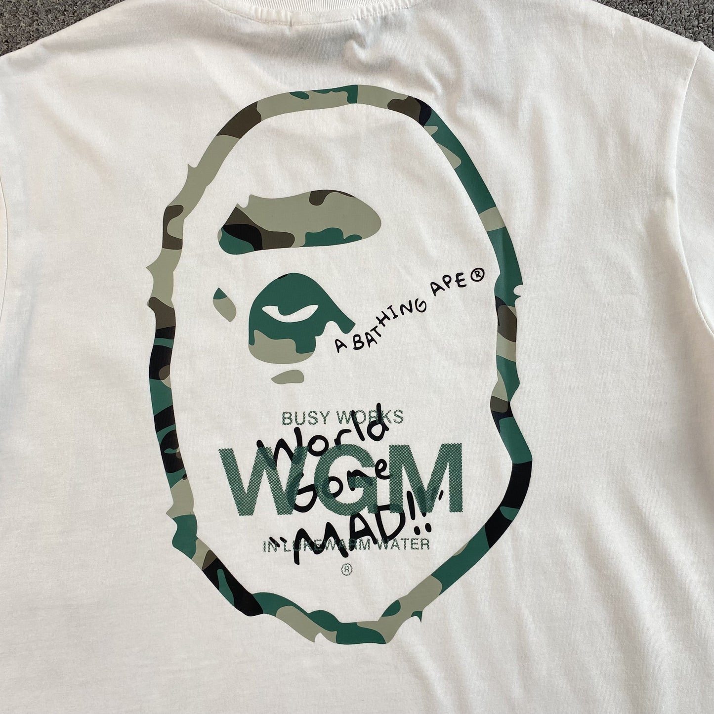 Bape Woodland Camo WGM Tee White