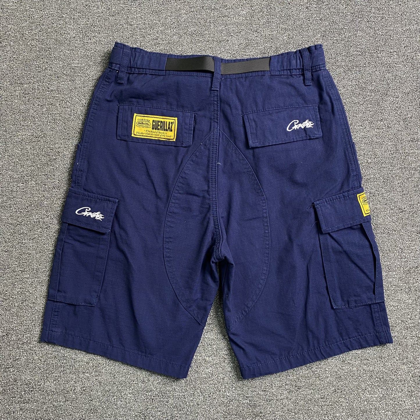 Corteiz Alcatraz Cargo Shorts Blue