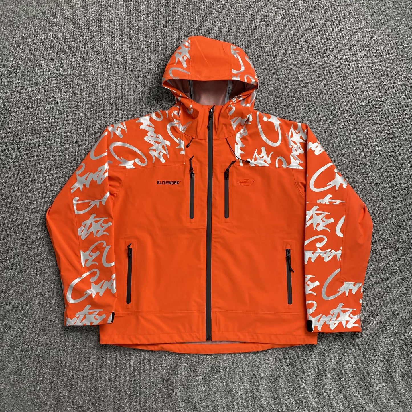 Corteiz Elitework Waterproof Shell Jacket Orange