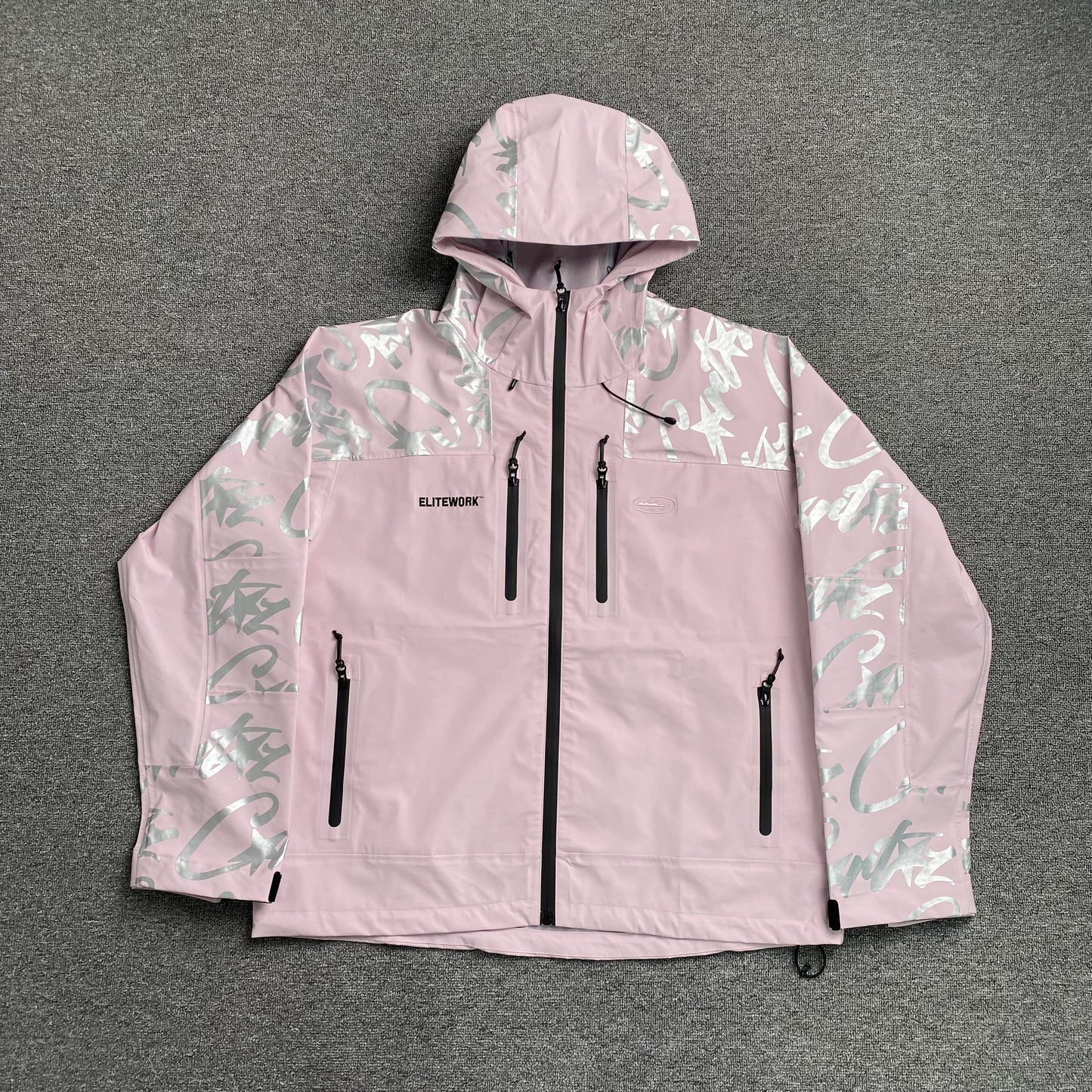 Corteiz Elitework Waterproof Shell Jacket Pink