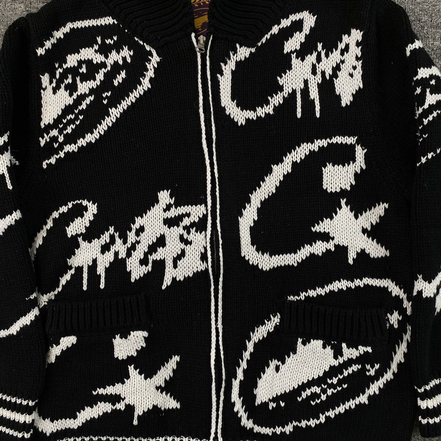 Corteiz VVS Jacquard Knit Zip Black