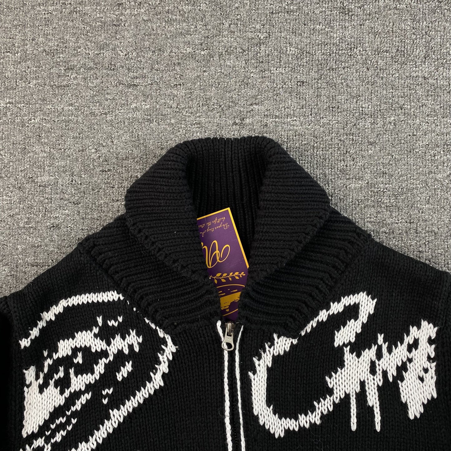 Corteiz VVS Jacquard Knit Zip Black