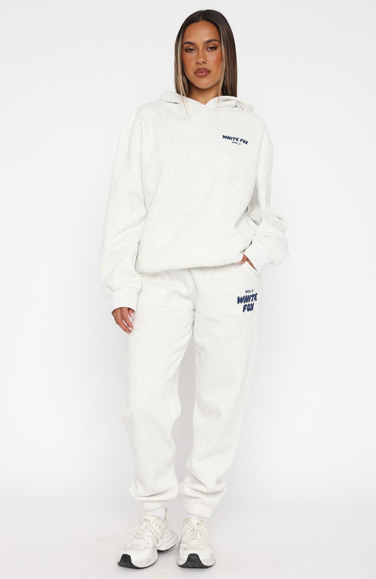 White Fox Offstage Hoodie Mineral Grey