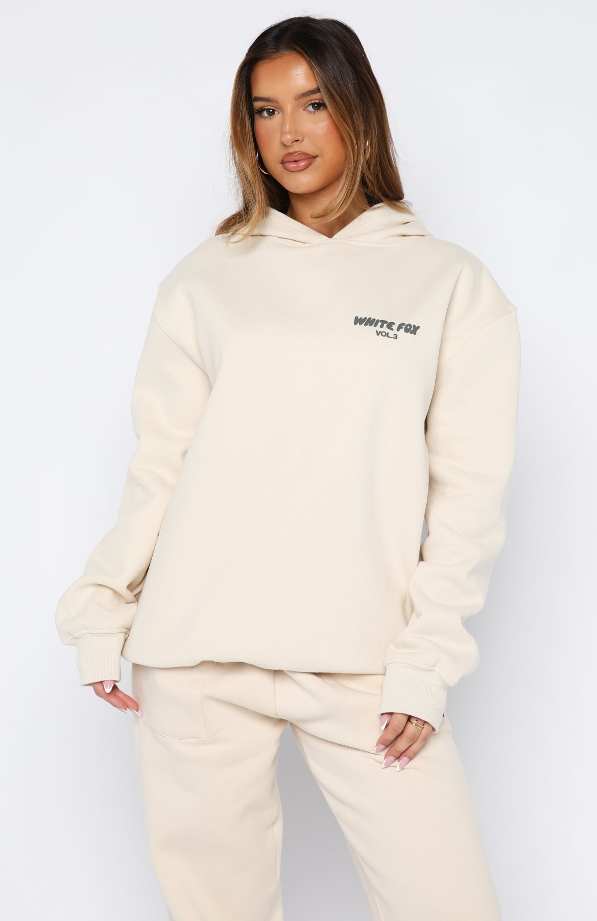 White Fox Offstage Hoodie Pebble/Beige