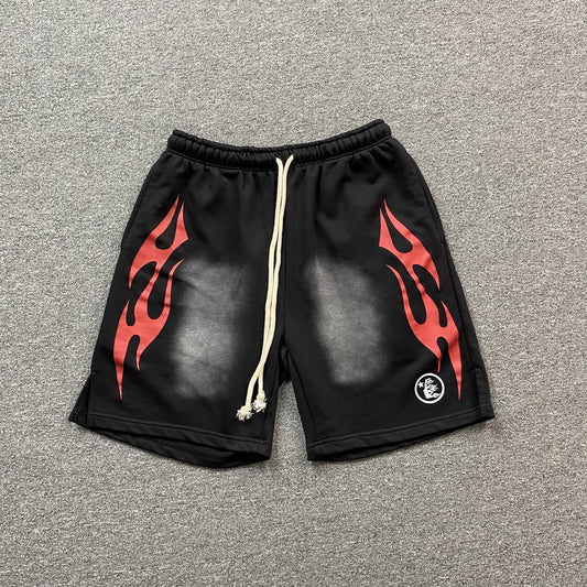 Hellstar Flame Shorts Black