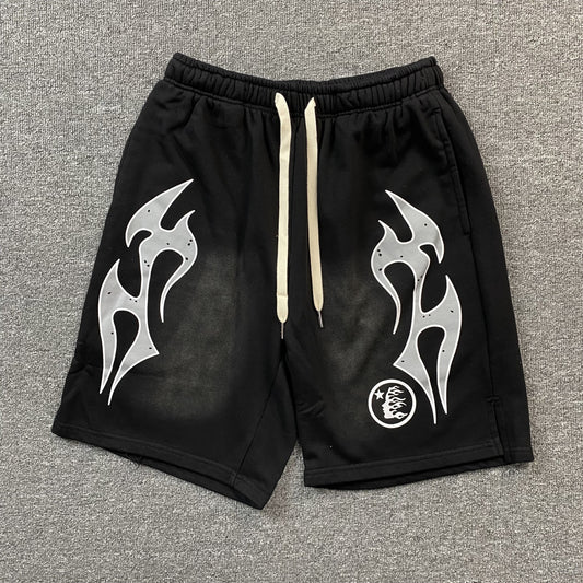 Hellstar Flame Shorts Black