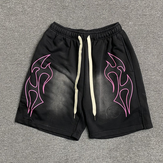 Hellstar Flame Shorts Black