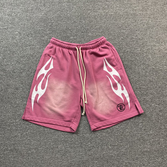Hellstar Flame Shorts Pink