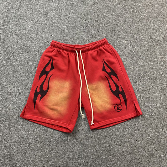 Hellstar Flame Shorts Red