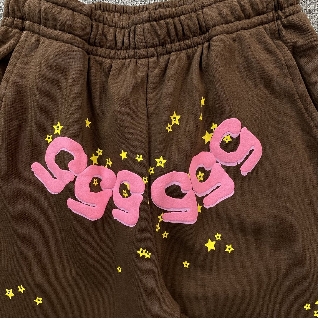 Sp5der Web Sweatpants Brown