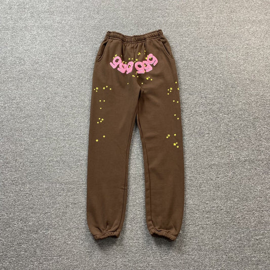 Sp5der Web Sweatpants Brown