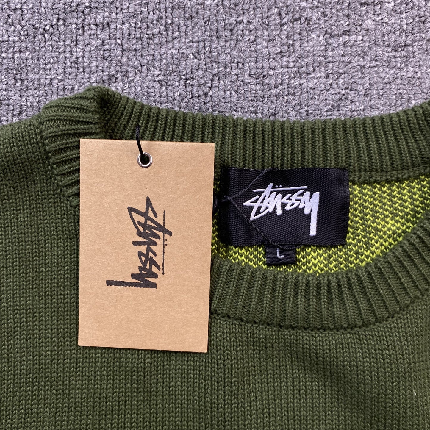 Stussy Laguna Icon Sweater Dark Green